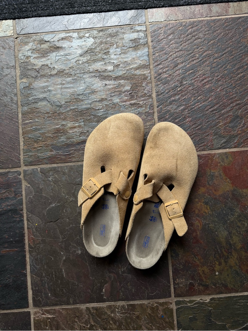Birkenstock Suede Slip-On Clog in Tan